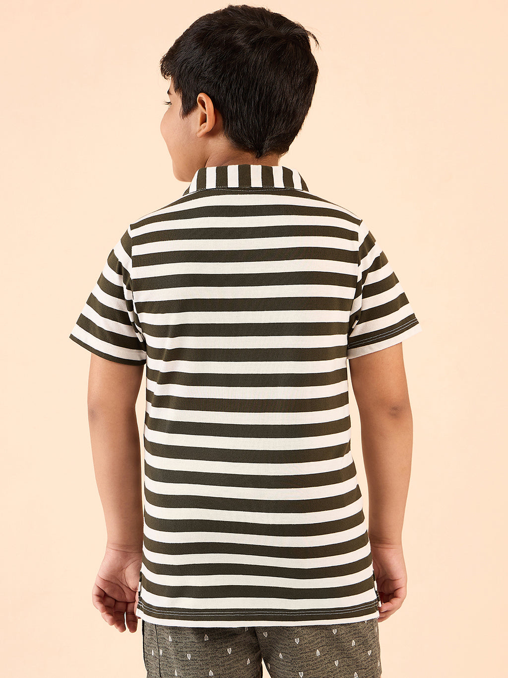 Boys Waist Length Printed T-shirt - White