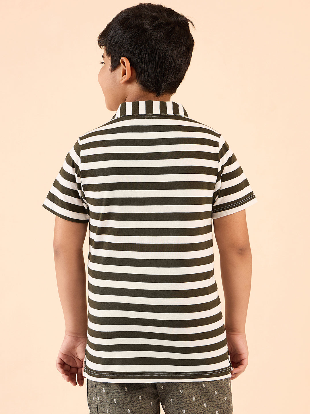 Boys Waist Length Printed T-shirt - White