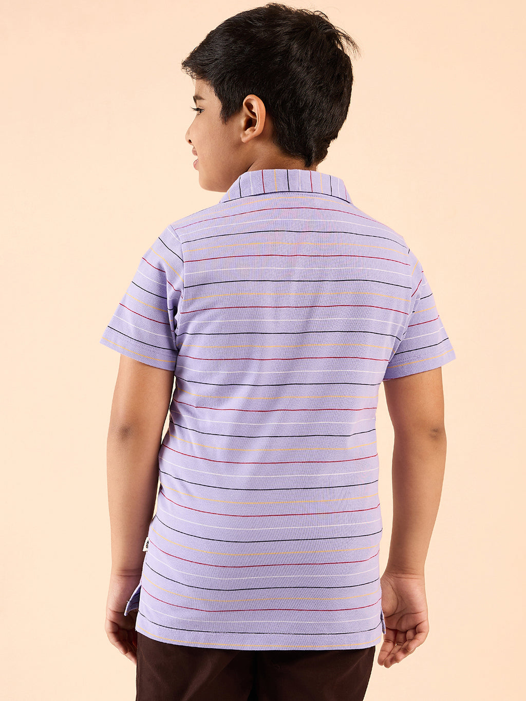 Boys Waist Length Printed T-shirt - Lavender