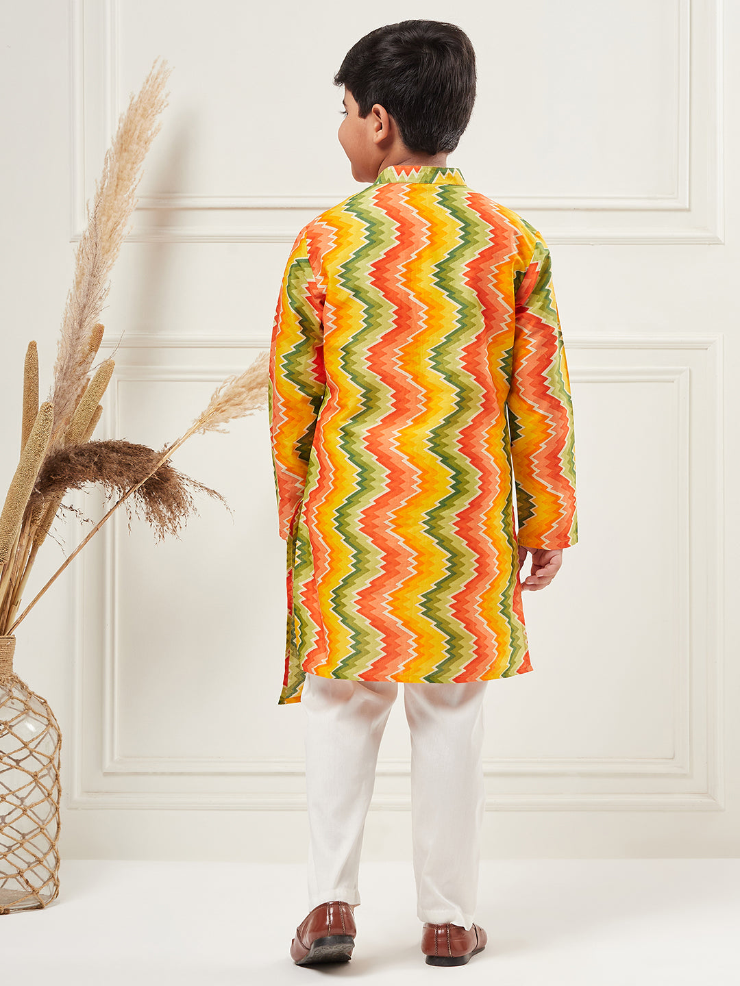 Boys Above Knee Printed Kurta Set - Multi