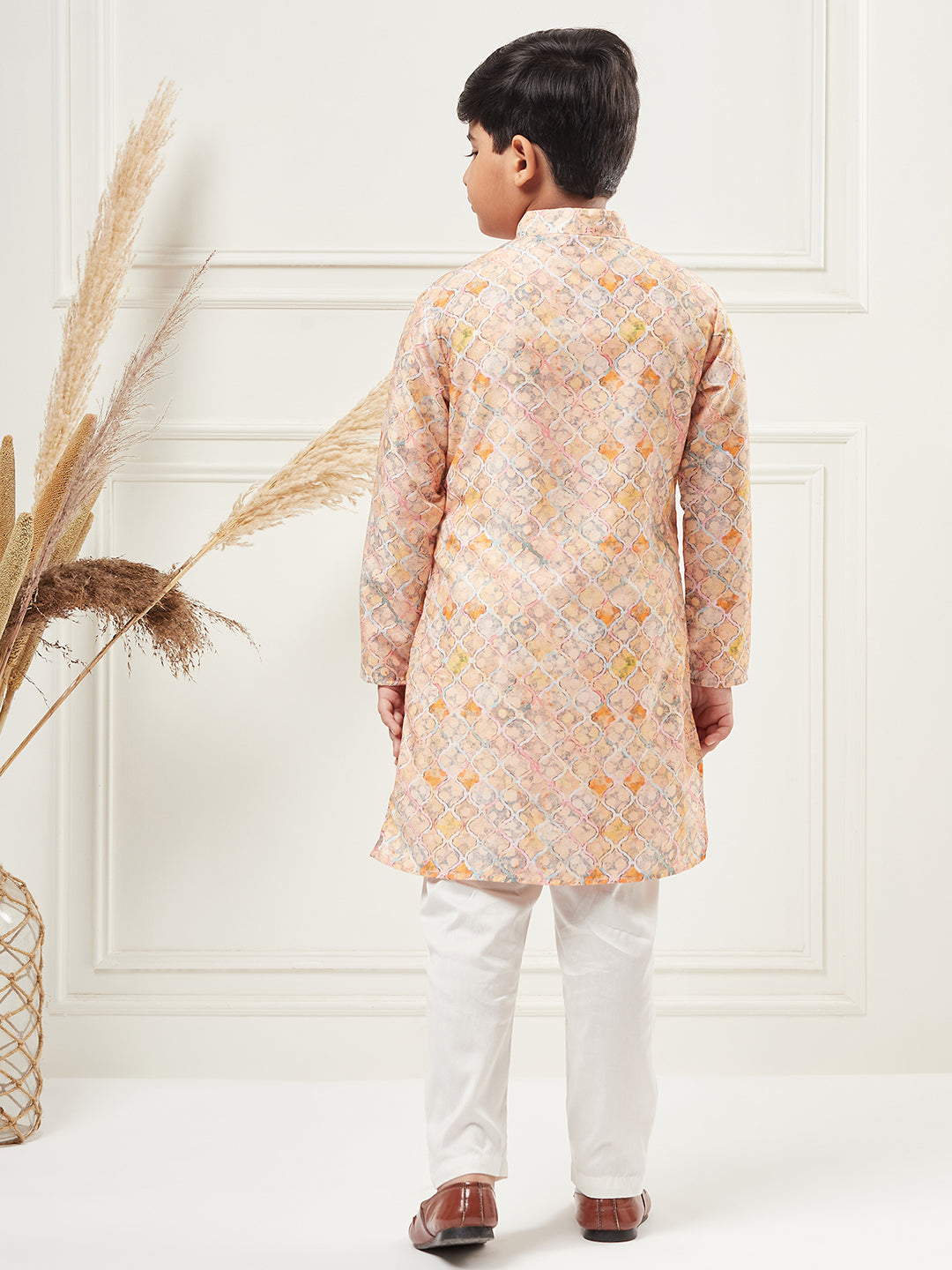 Boys Above Knee Printed Kurta Set - Multi