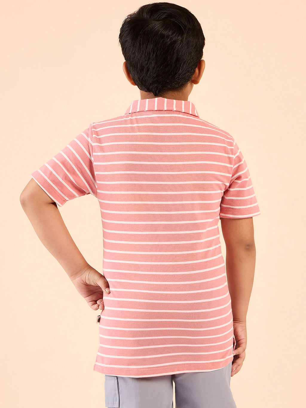 Boys Hip length Printed T-shirt - Pink