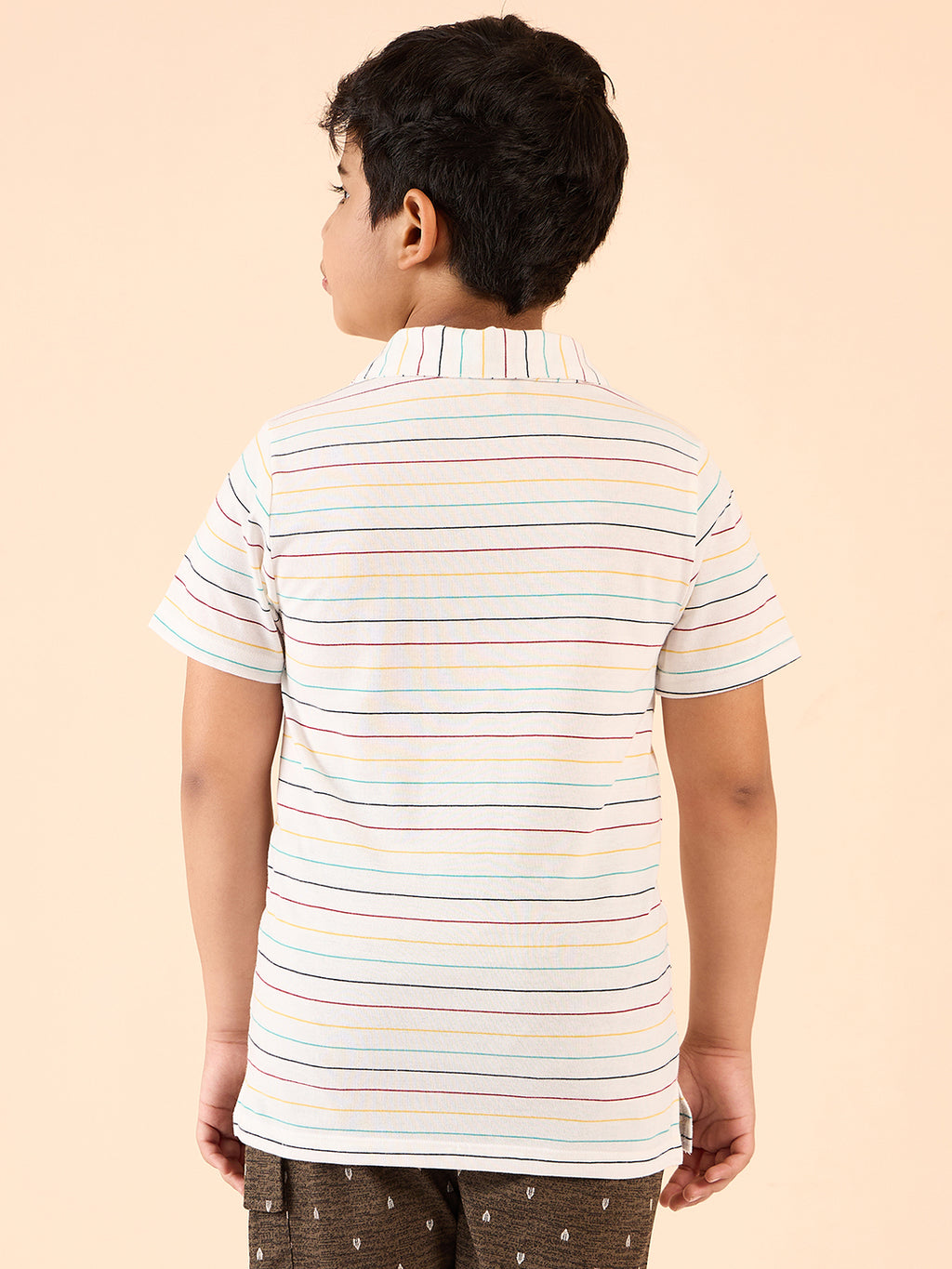 Boys Waist Length Printed T-shirt - White