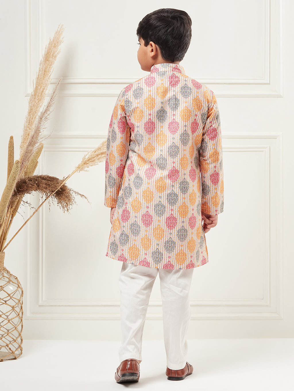 Boys Above Knee All over print Kurta Set - Multi