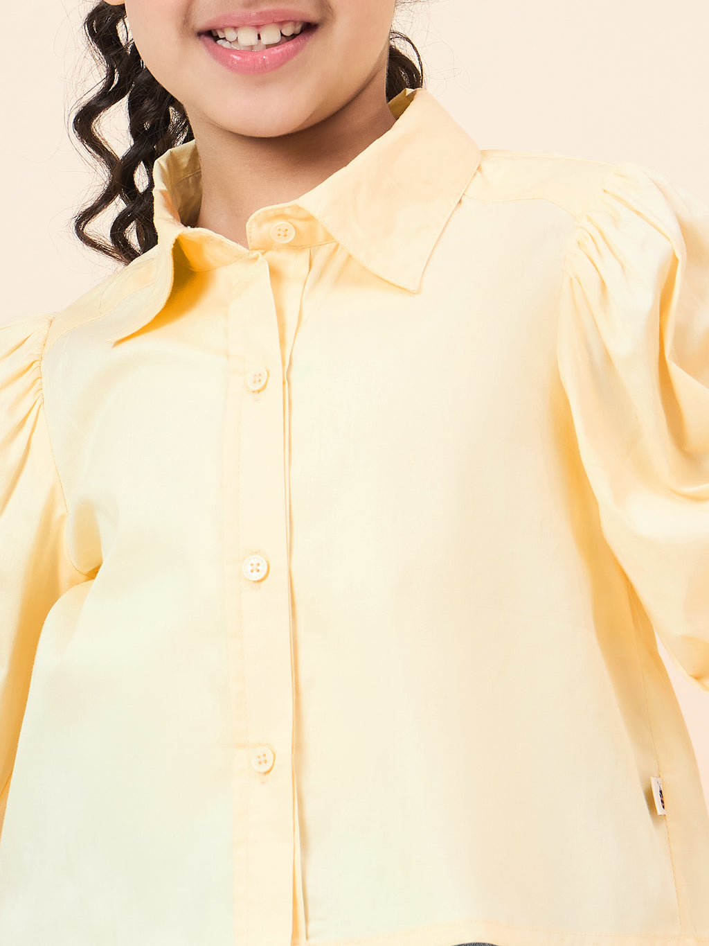 Girls Hip length Solid Top - Yellow
