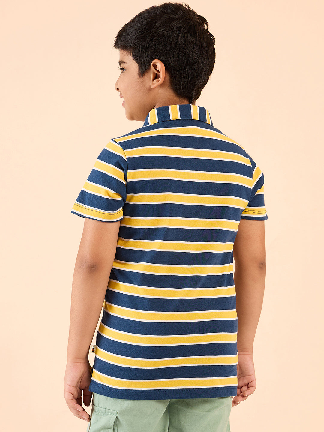 Boys Waist Length Printed T-shirt - Navy Blue