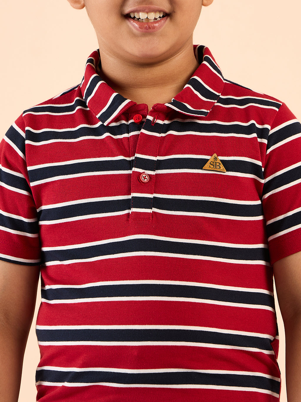 Boys Waist Length Printed T-shirt - Red