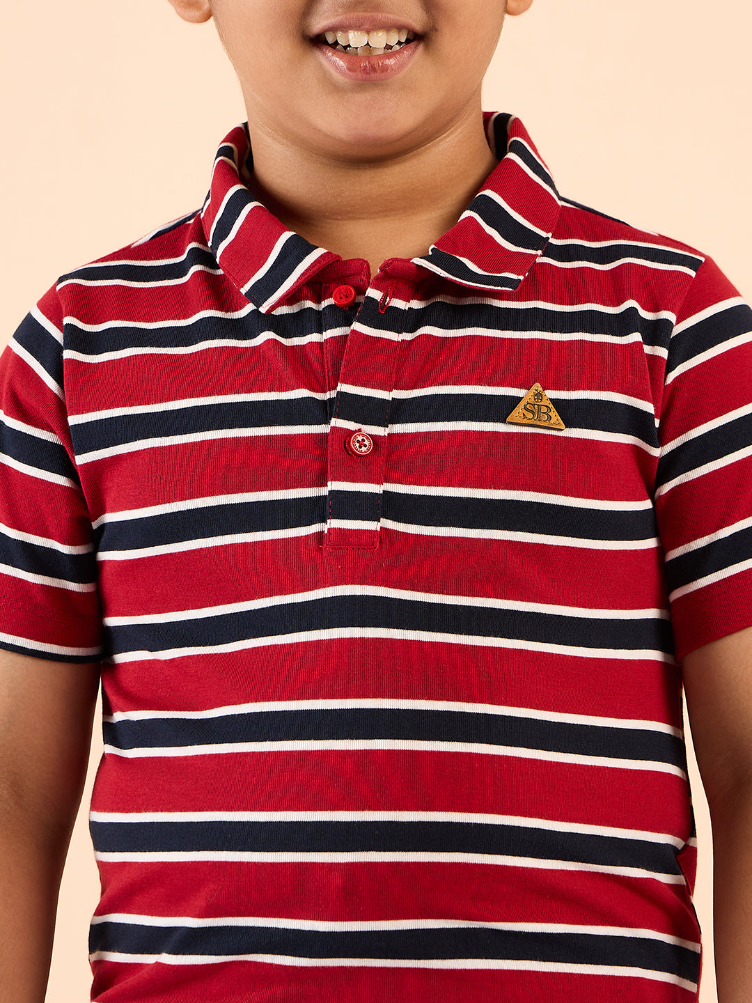 Boys Waist Length Printed T-shirt - Red