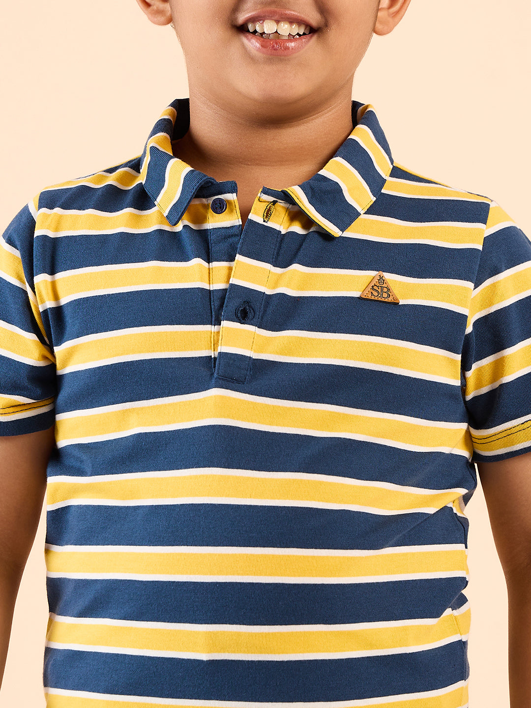 Boys Waist Length Printed T-shirt - Navy Blue