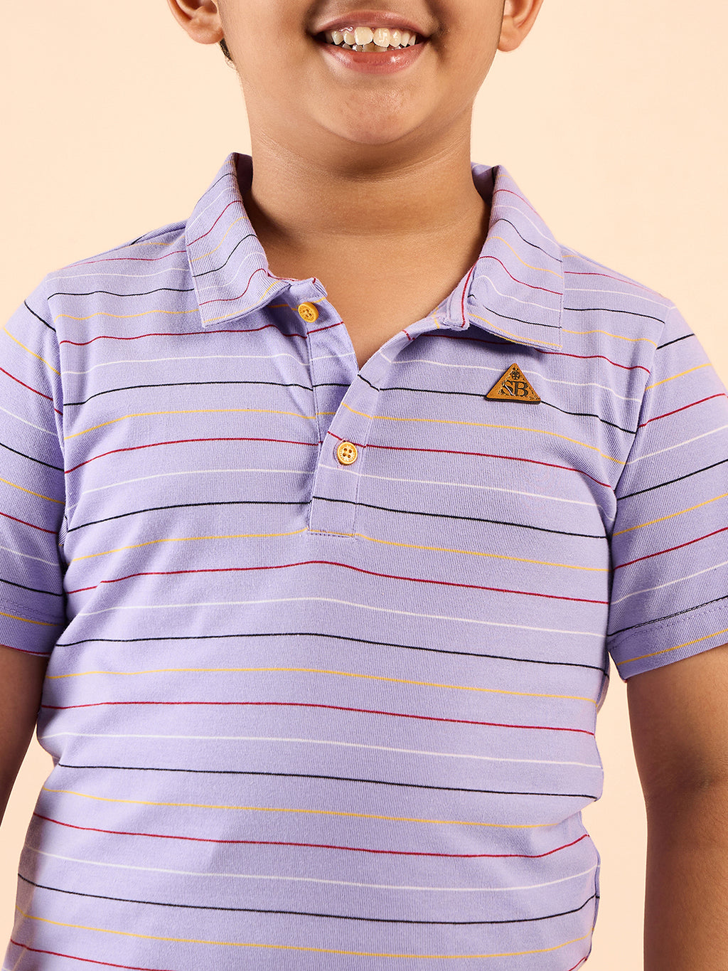 Boys Waist Length Printed T-shirt - Lavender