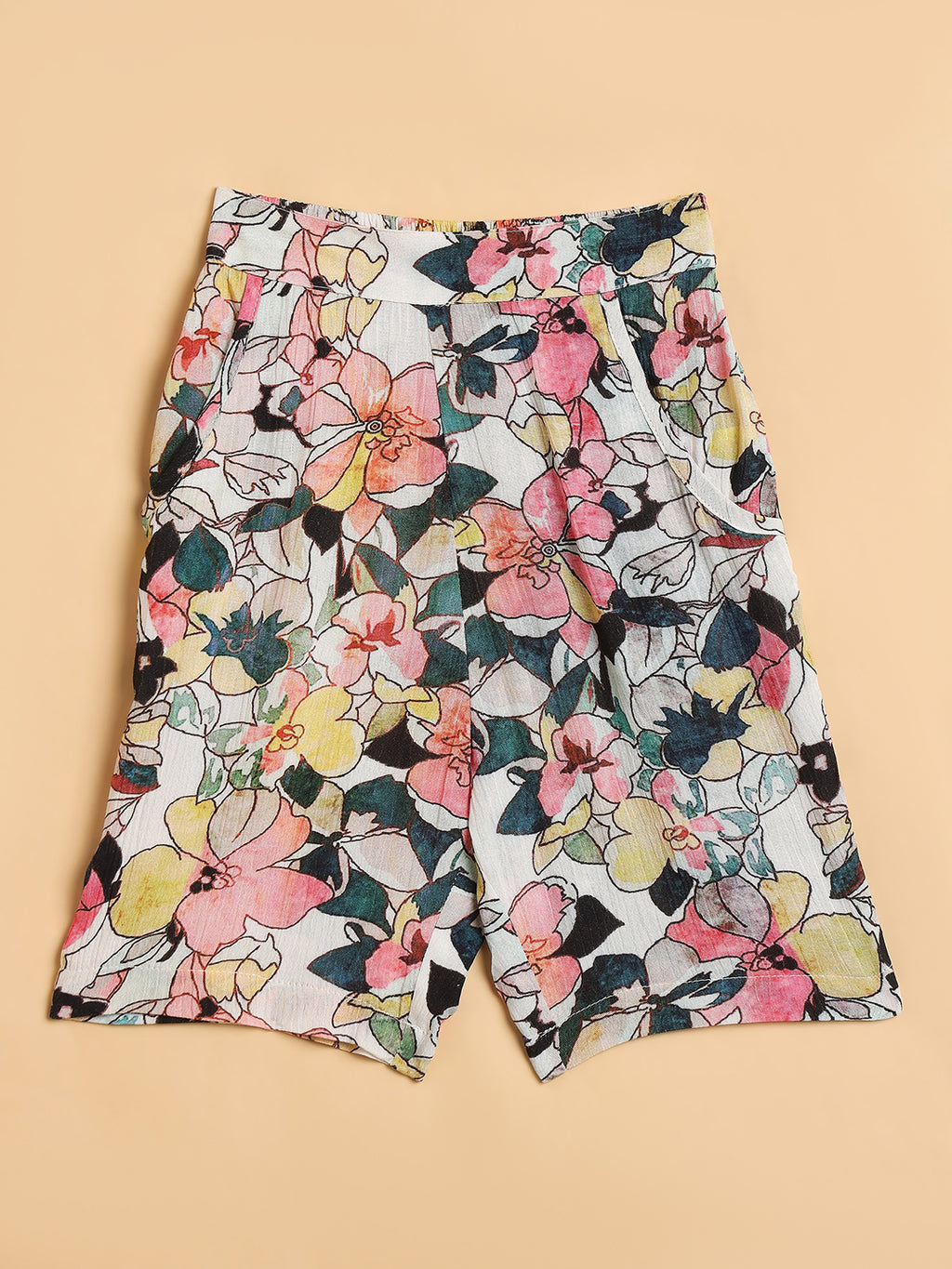 Girls Below Knee All over Print Top with Capris - Multi