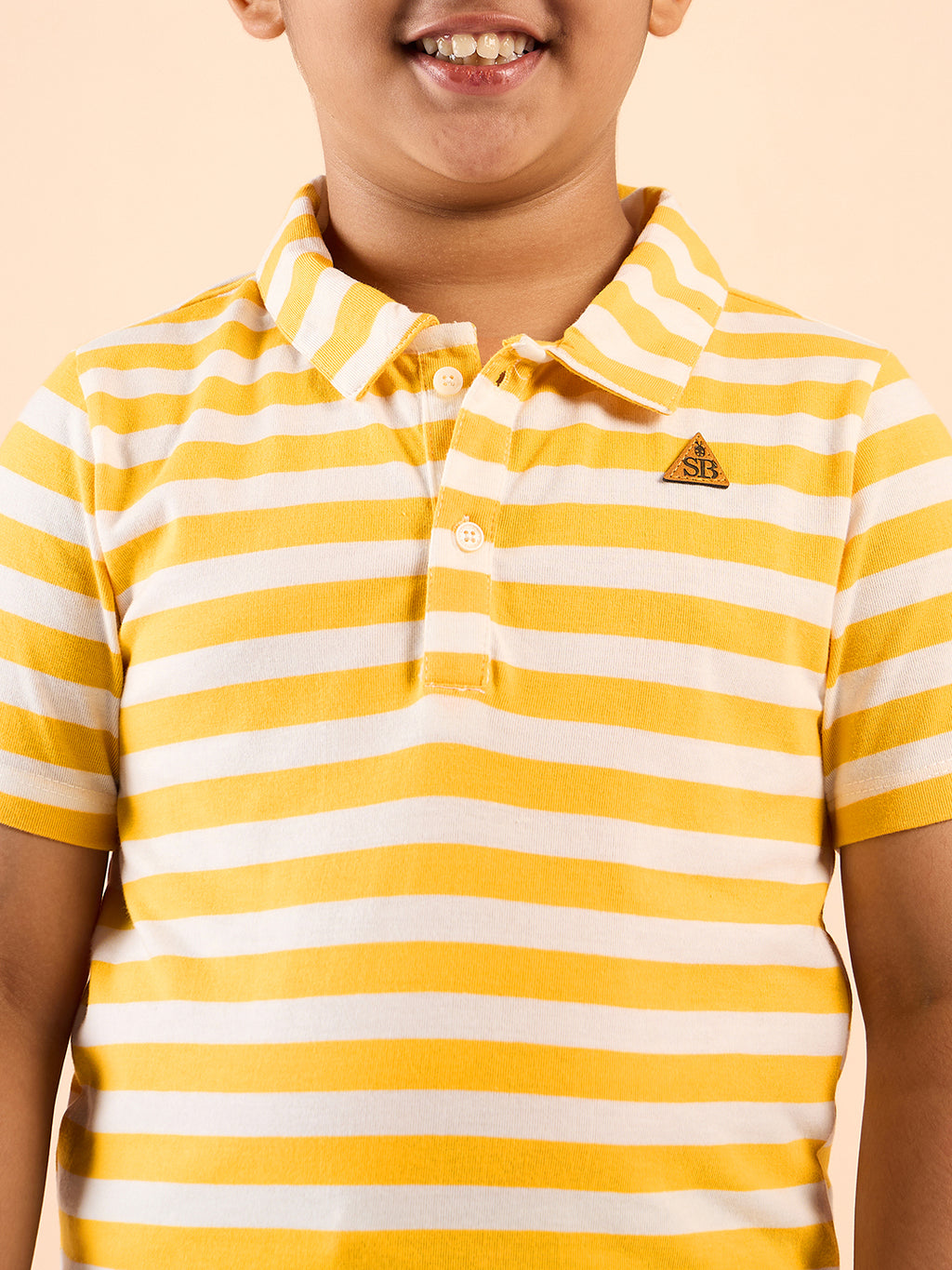 Boys Waist Length Printed T-shirt - Yellow