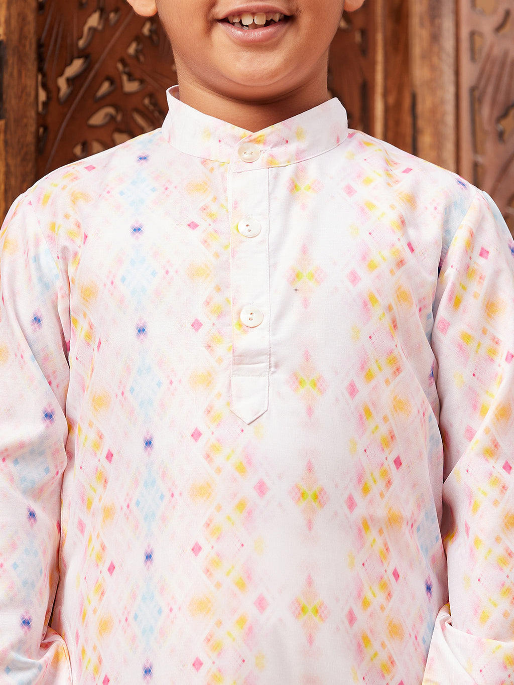 Boys Above Knee All over print Kurta Set - Multi