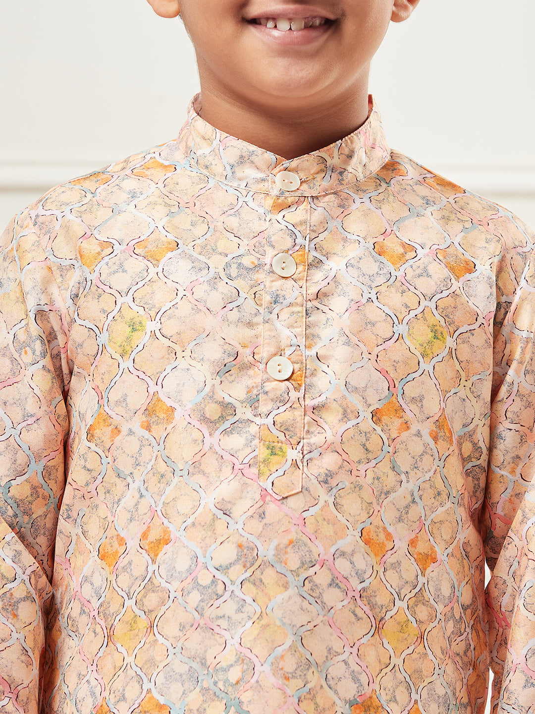 Boys Above Knee Printed Kurta Set - Multi