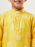 Boys Above Knee All over print Kurta Set - Yellow