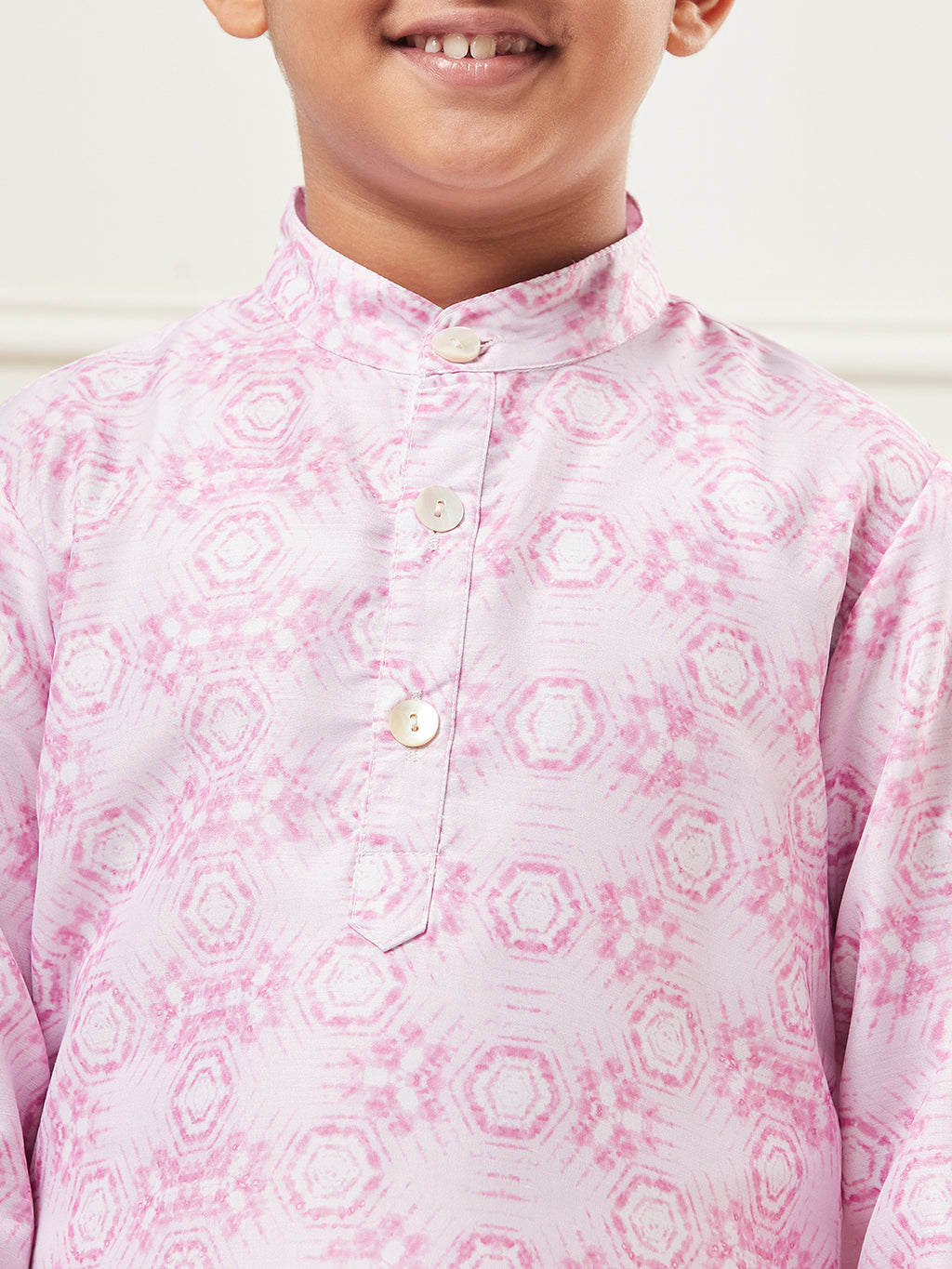 Boys Above Knee Embroidery Kurta Set - Purple