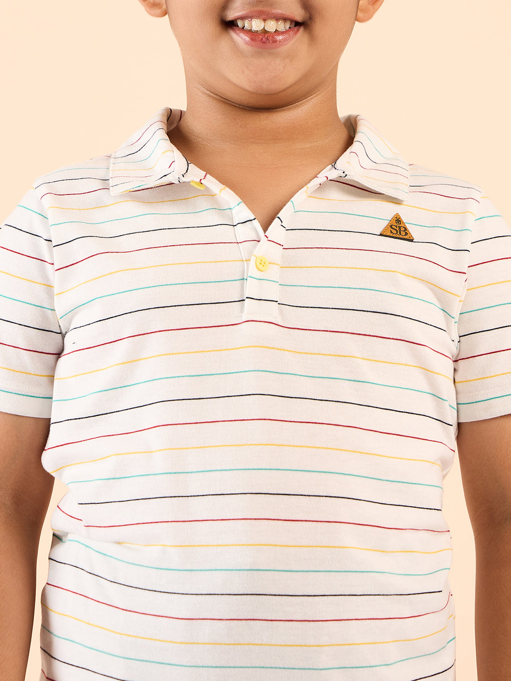 Boys Waist Length Printed T-shirt - White