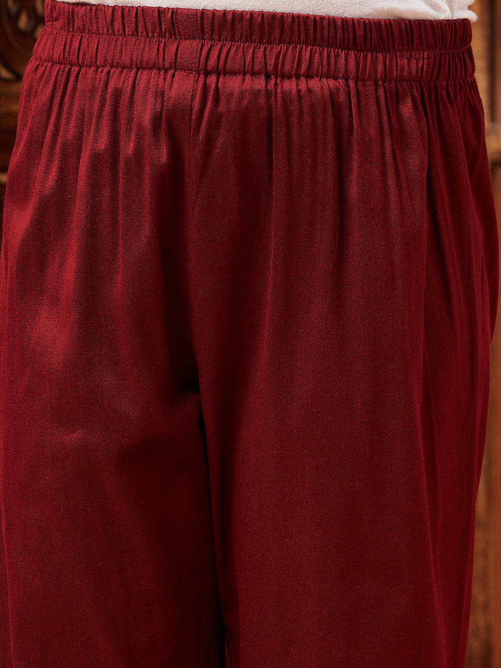 Boys Above Knee All over print Kurta Set - Maroon