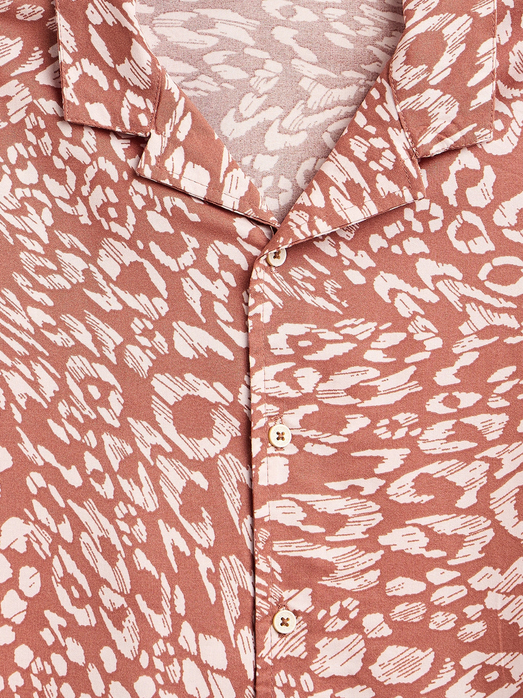 Boys Above Knee Printed Shirt with Shorts - Brown