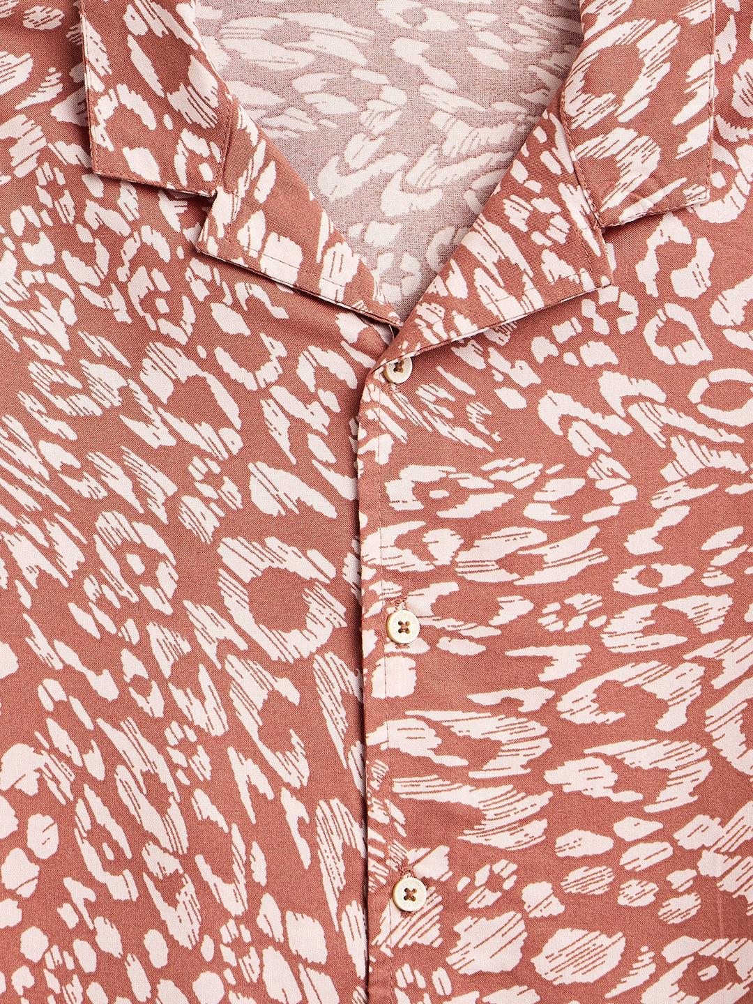 Boys Above Knee Printed Shirt with Shorts - Brown