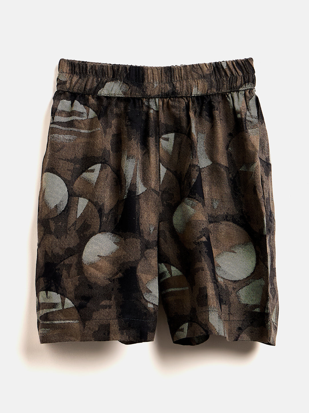 Boys Mid Thigh Printed Shirt with Shorts - Brown