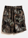 Boys Mid Thigh Printed Shirt with Shorts - Brown