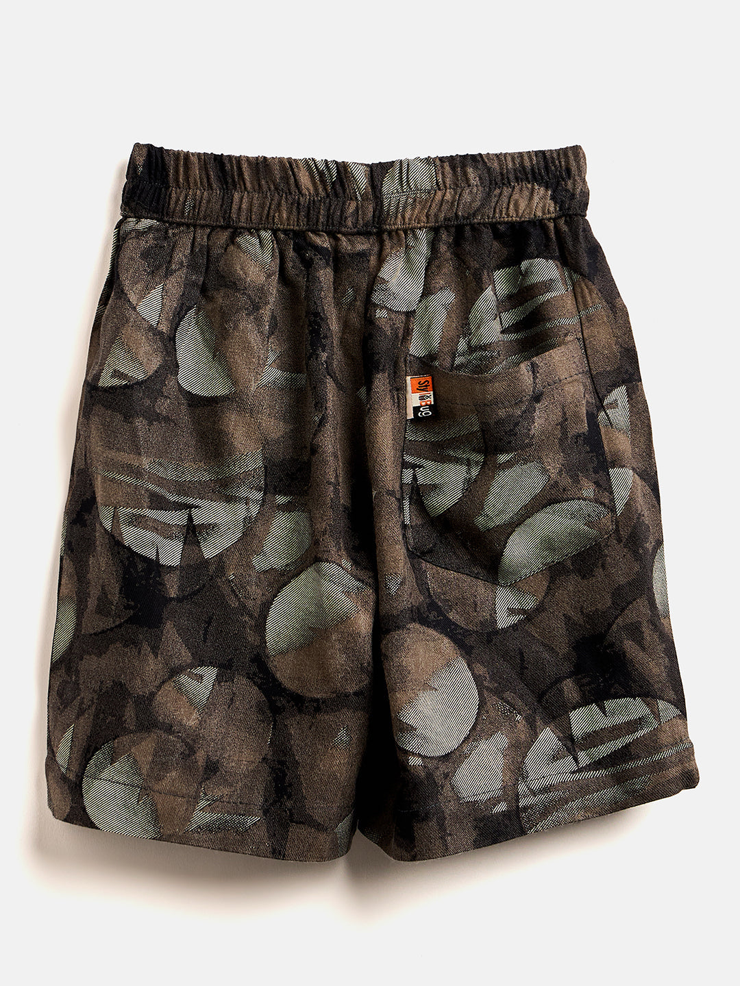 Boys Mid Thigh Printed Shirt with Shorts - Brown