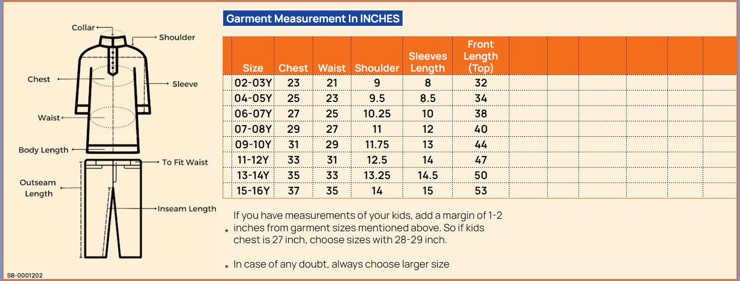 Girls Ankle Length Printed Kurti Set - Orange