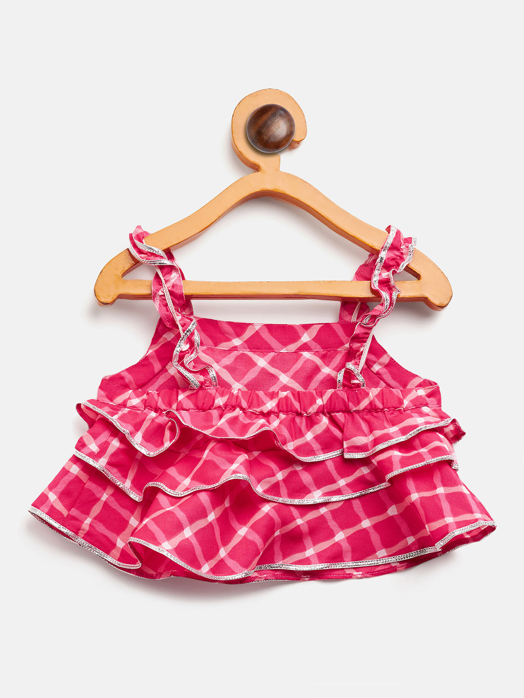 Girls Waist Length Printed Lehenga Choli - Pink