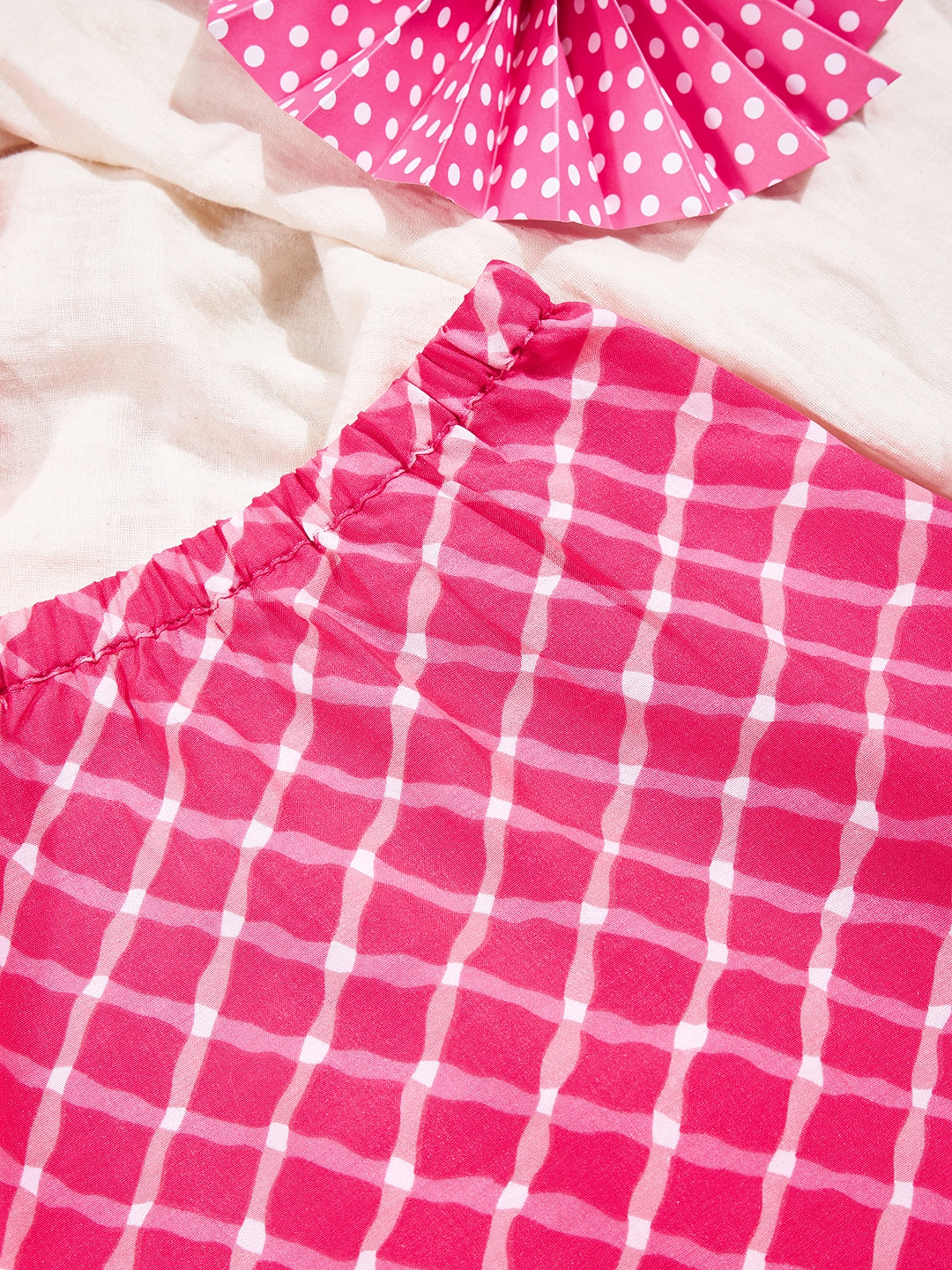 Girls Waist Length Printed Lehenga Choli - Pink