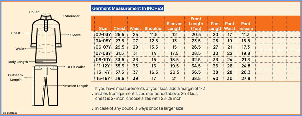 Boys Above Knee All over print Kurta Set - Blue