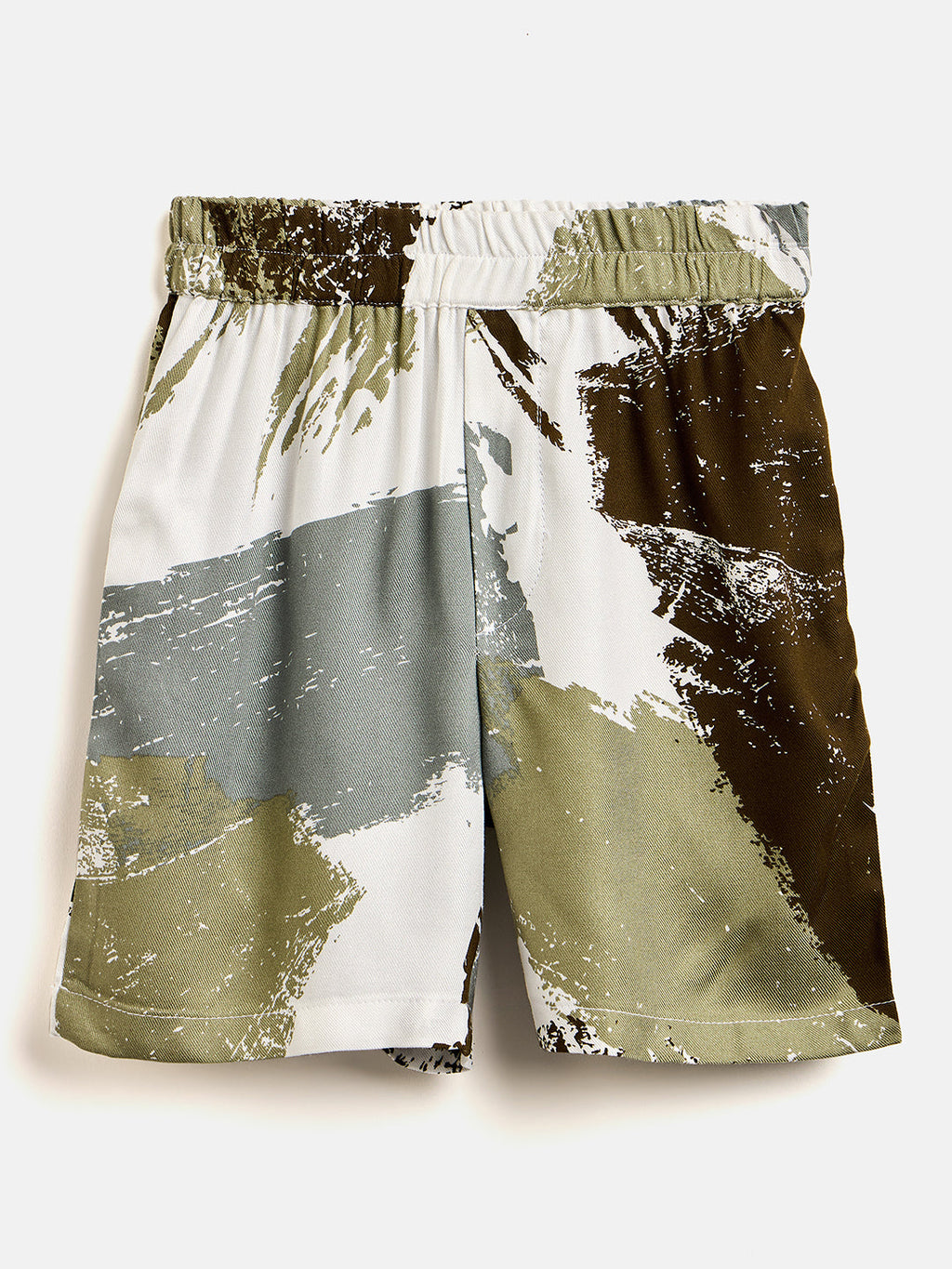 Boys Mid Thigh Printed Shirt with Shorts - Green