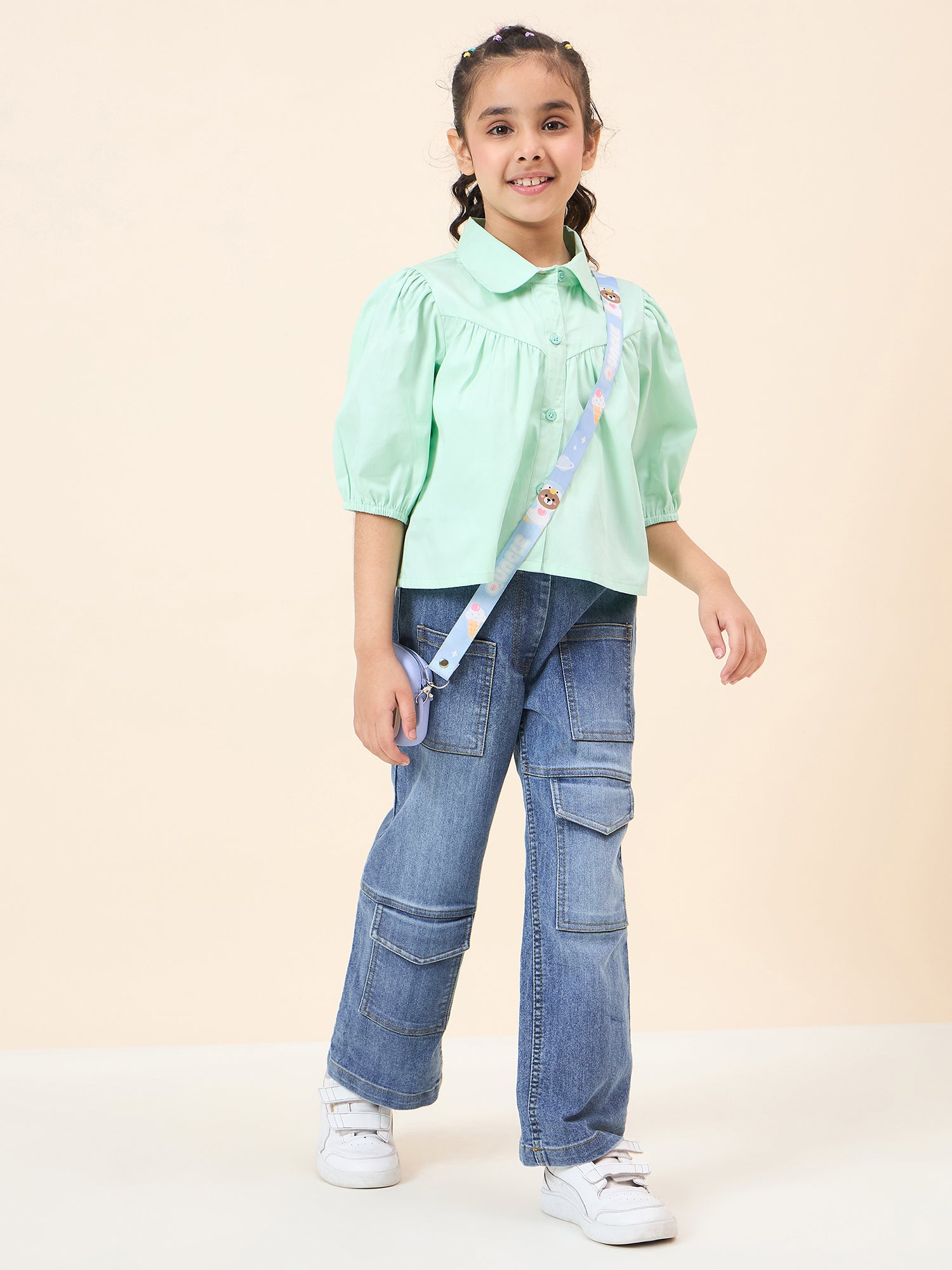 Girls Full Length Solid Jeans - Blue