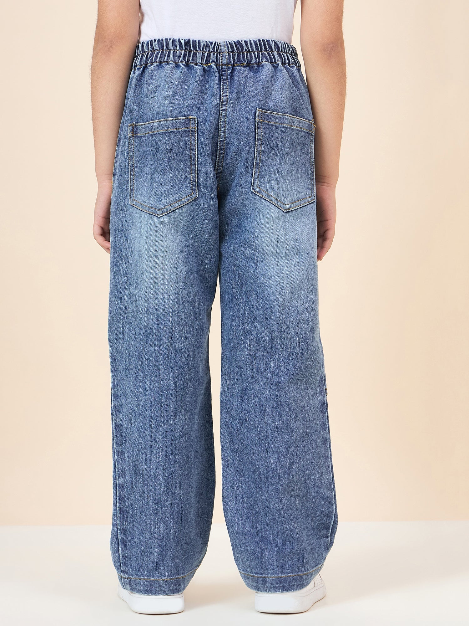 Girls Full Length Solid Jeans - Blue