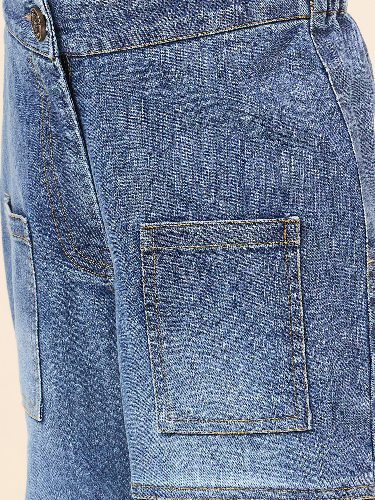 Girls Full Length Solid Jeans - Blue