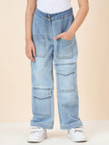 Girls Full Length Solid Jeans - Blue