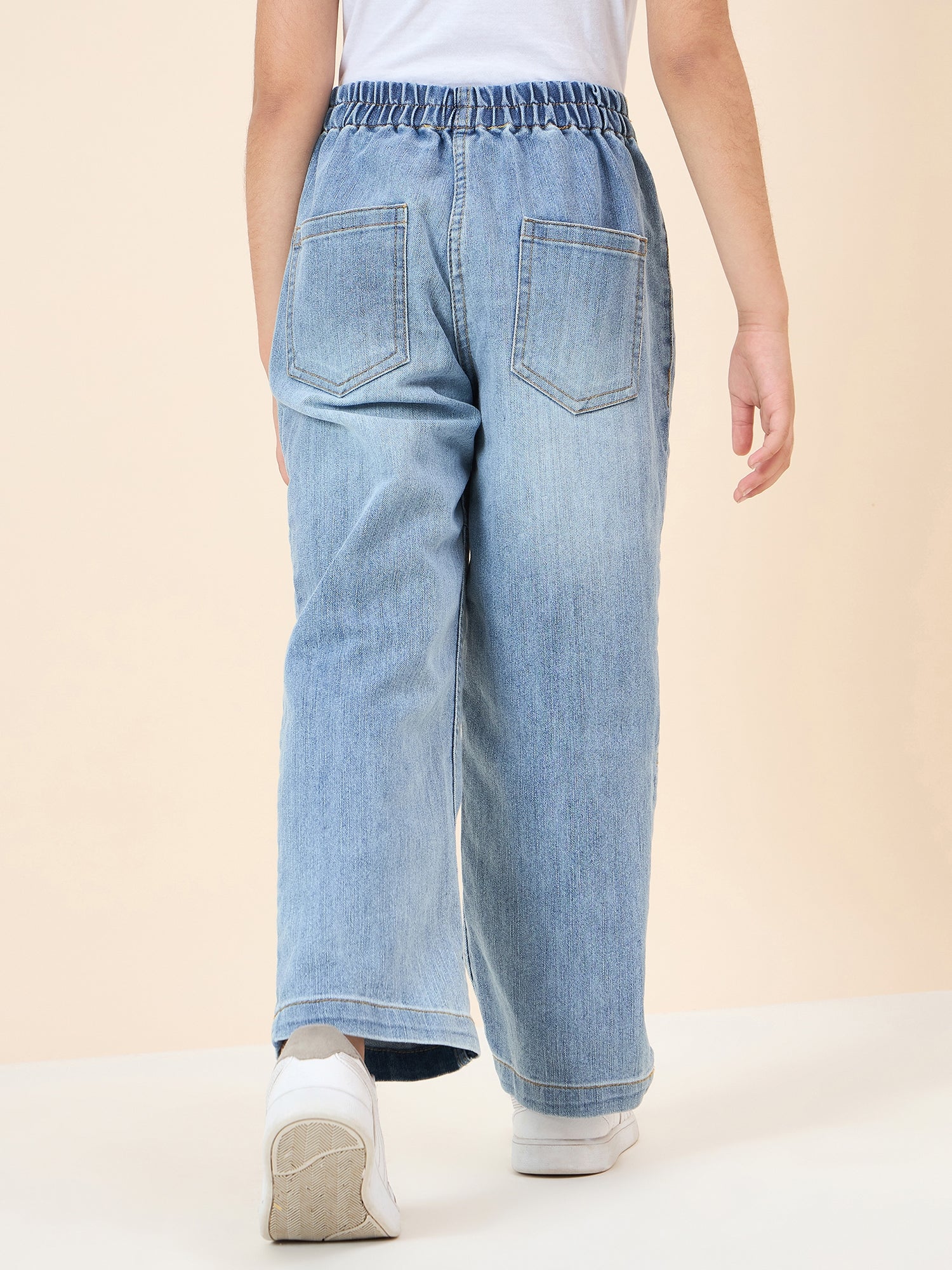Girls Full Length Solid Jeans - Blue