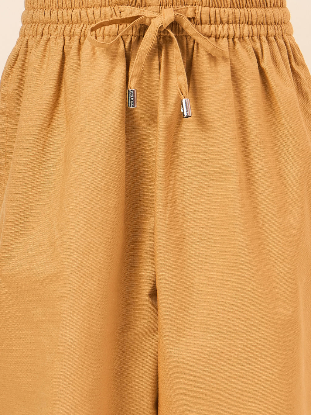 Girls Ankle Length Solid Top With Pants - Mustard