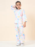 Girls Ankle Length All over Print Top With Pants - Multi