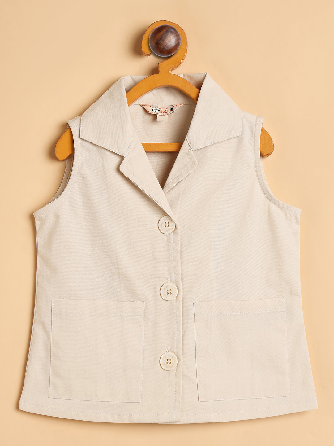 Girls Ankle Length Solid Top With Pants - Off-White