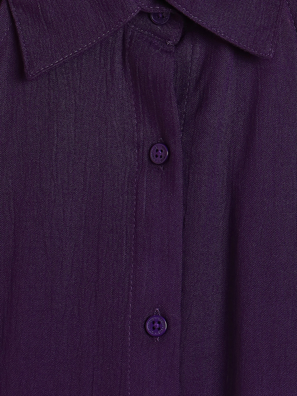 Girls Ankle Length Solid Top With Pants - Purple