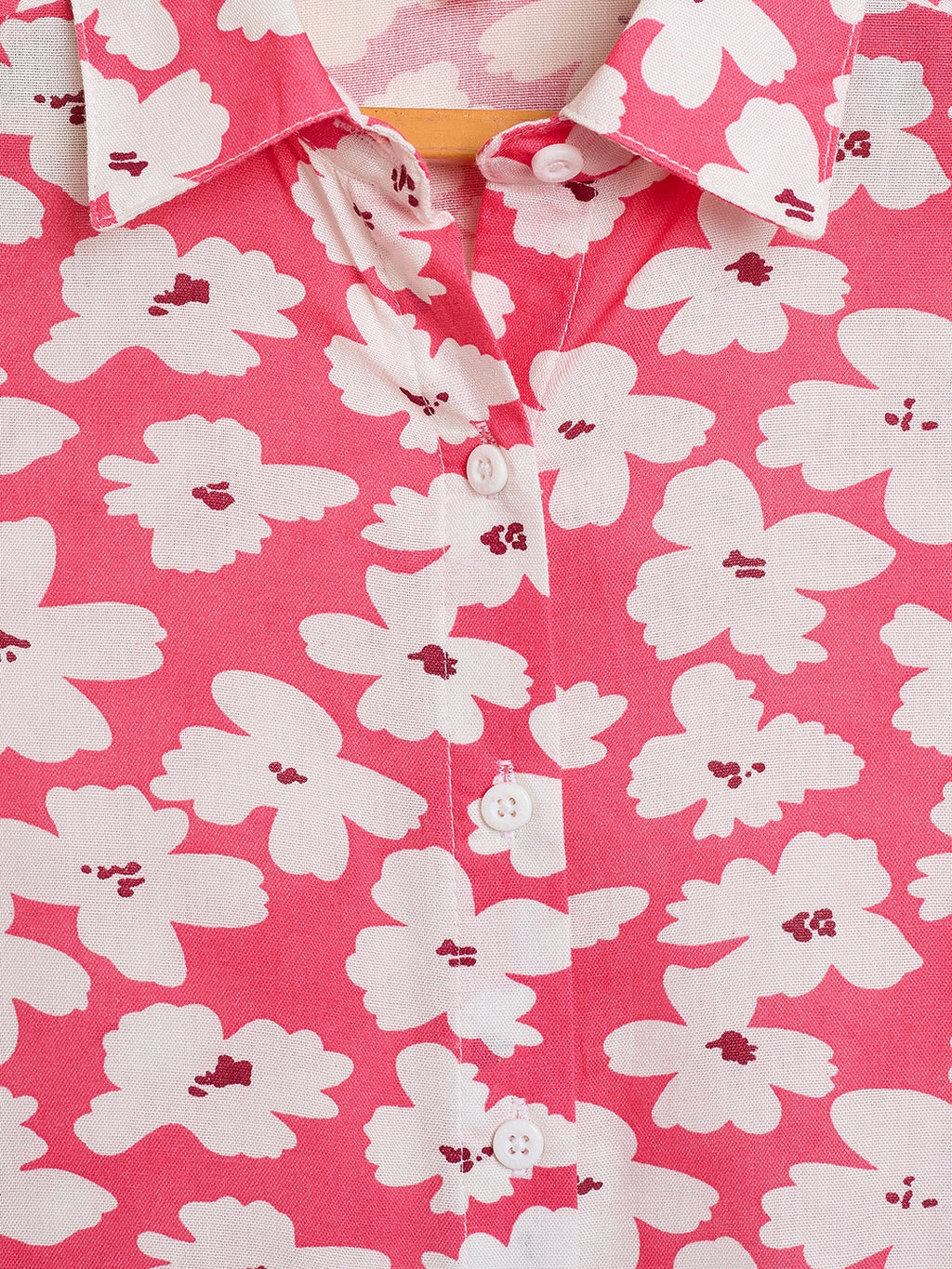 Girls Waist Length All over Print Top - Red