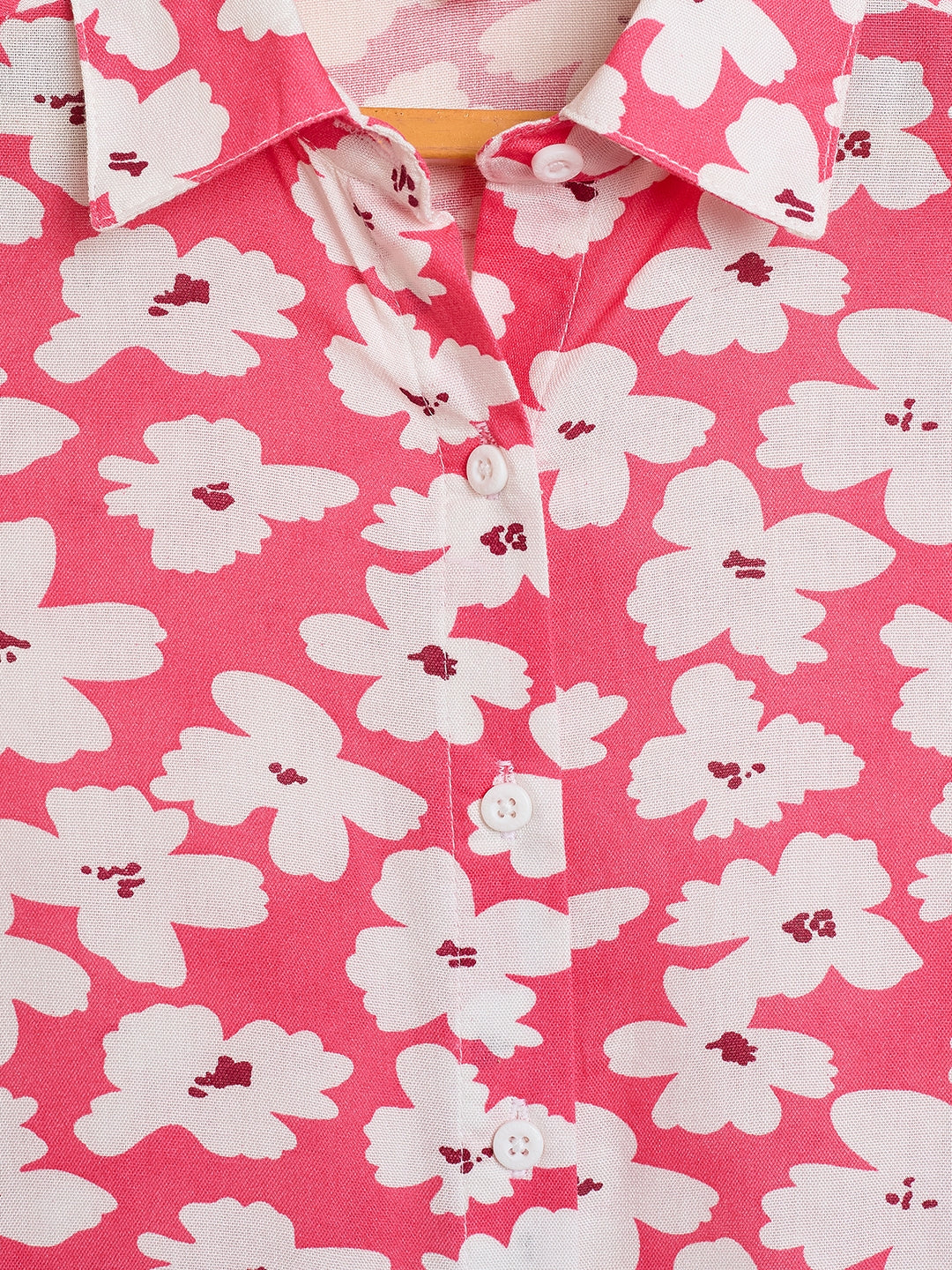 Girls Waist Length All over Print Top - Red