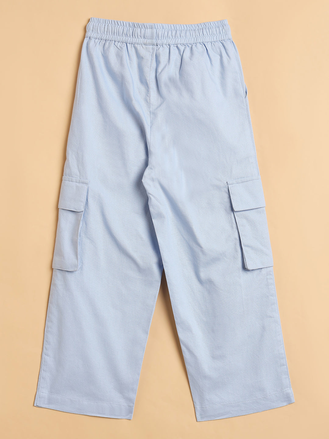 Unisex Ankle Length Solid Cargo Pants - Blue