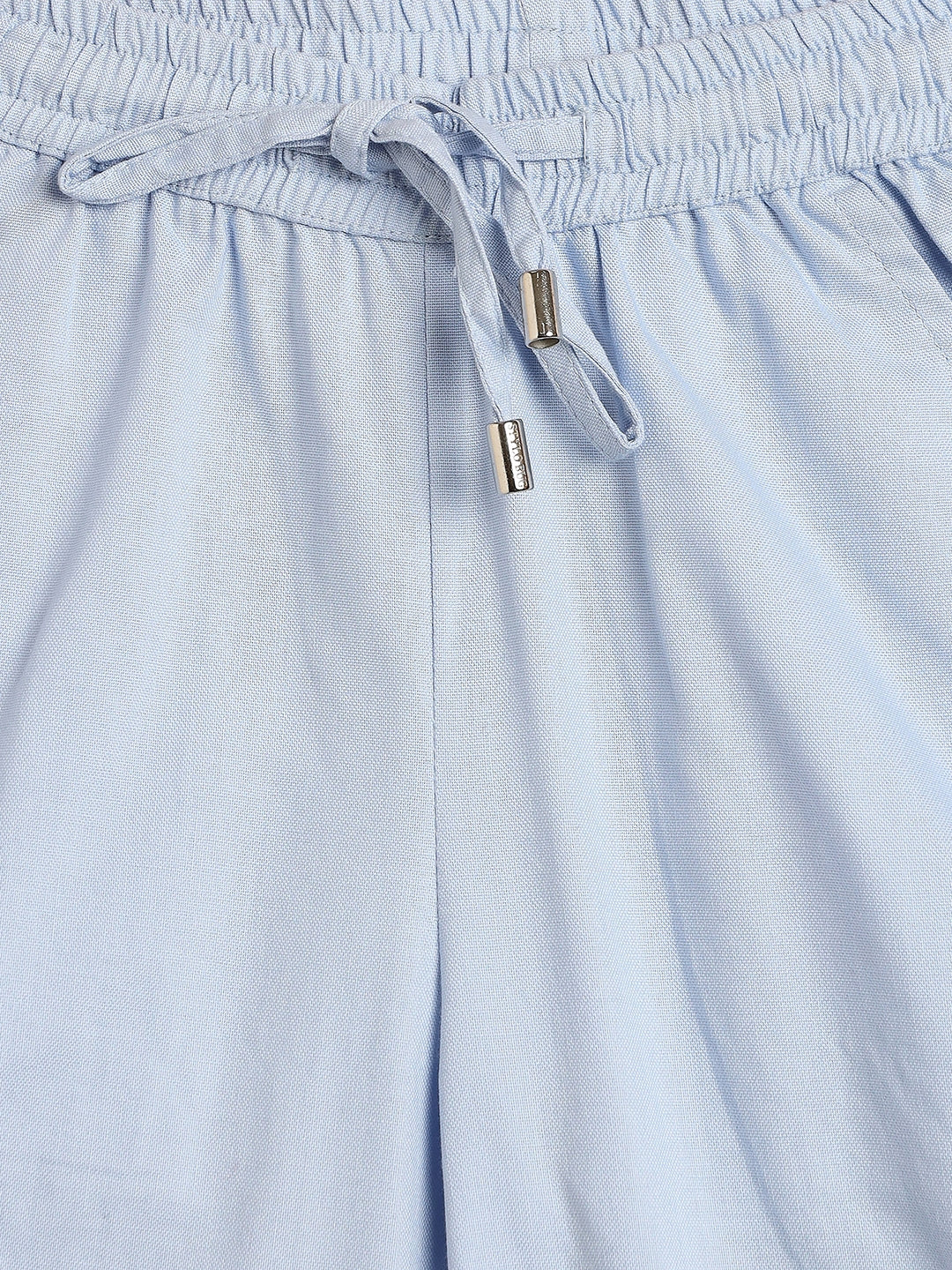 Unisex Ankle Length Solid Cargo Pants - Blue