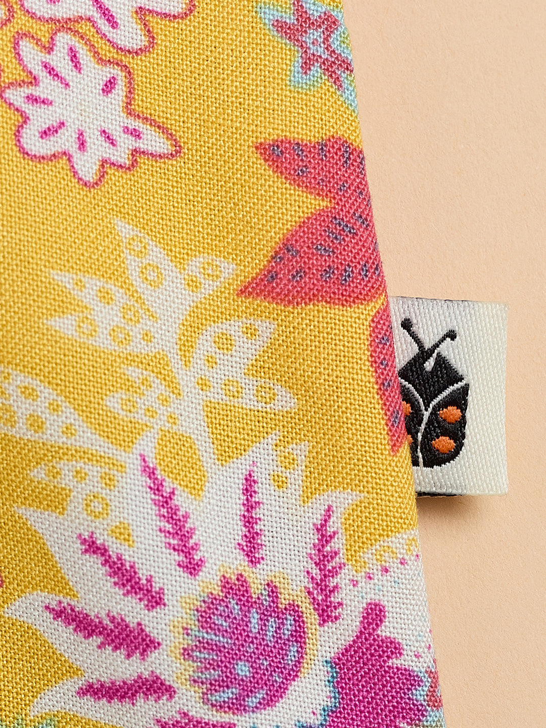 Girls Waist Length All over Print Top - Yellow