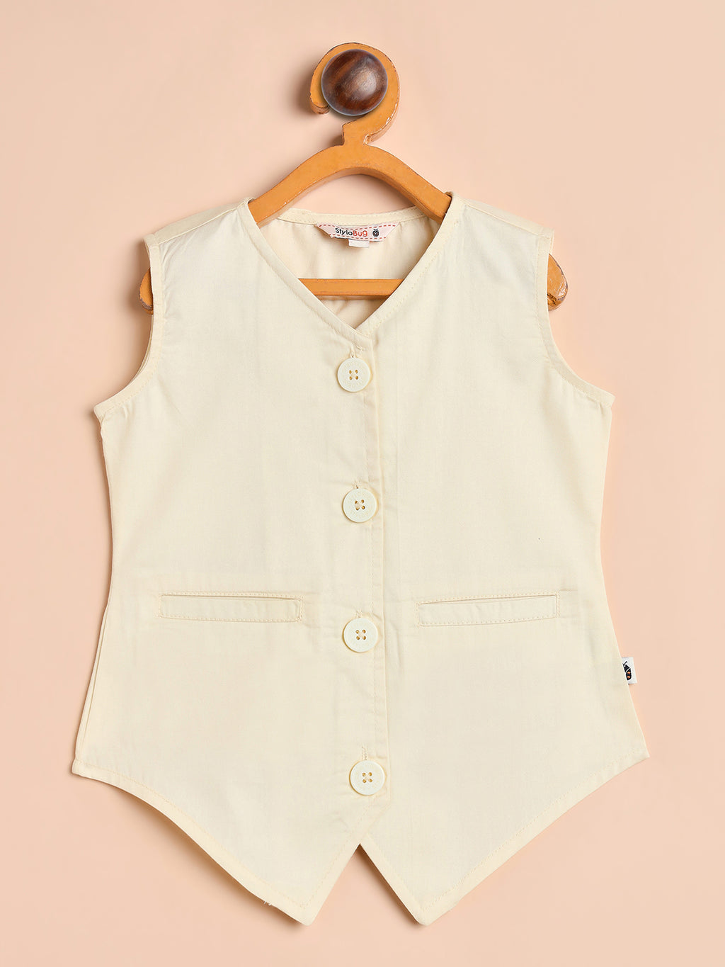 Girls High Hips Solid Top With Pants - Yellow