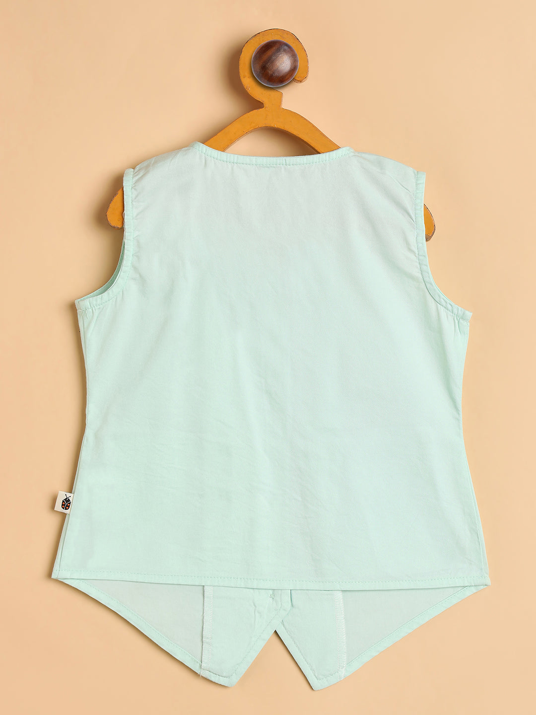 Girls High Hips Solid Top With Pants - Green