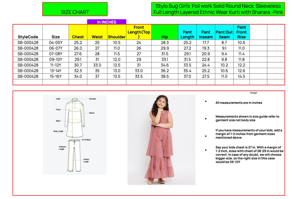 Girls Ankle Length Solid Kurti Set - Pink