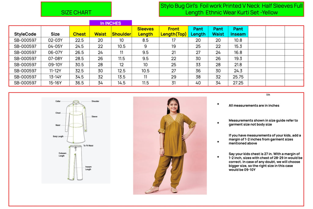 Girls Ankle Length Printed Kurti Set - Peach